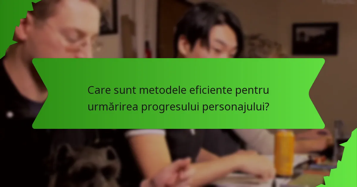 Care sunt metodele eficiente pentru urmărirea progresului personajului?