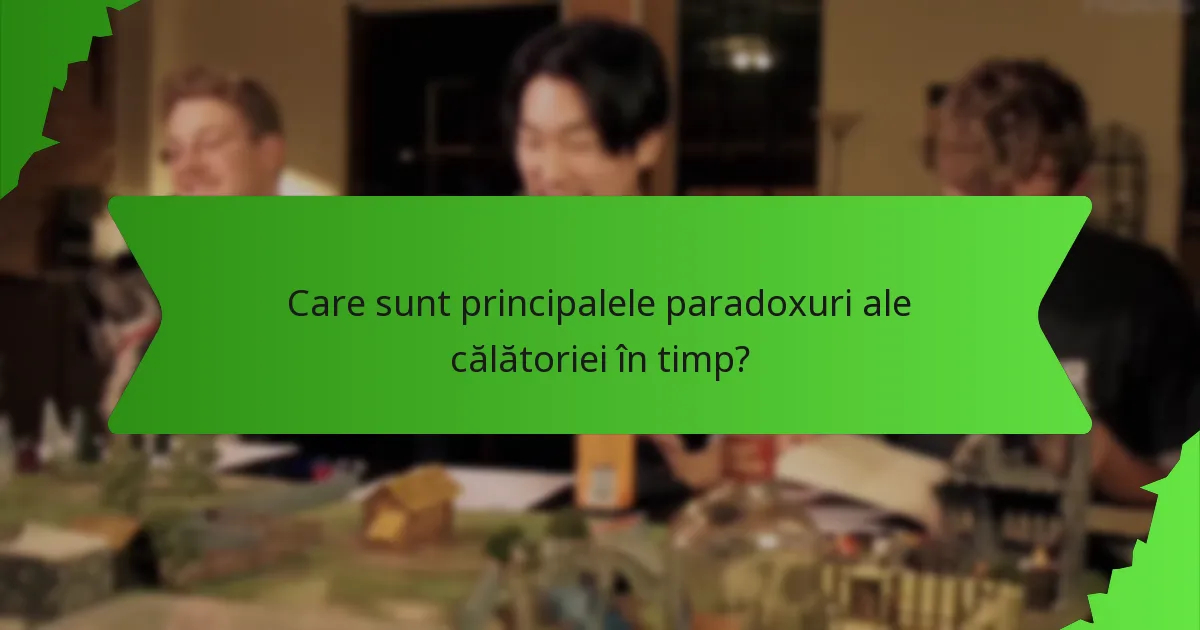 Care sunt principalele paradoxuri ale călătoriei în timp?
