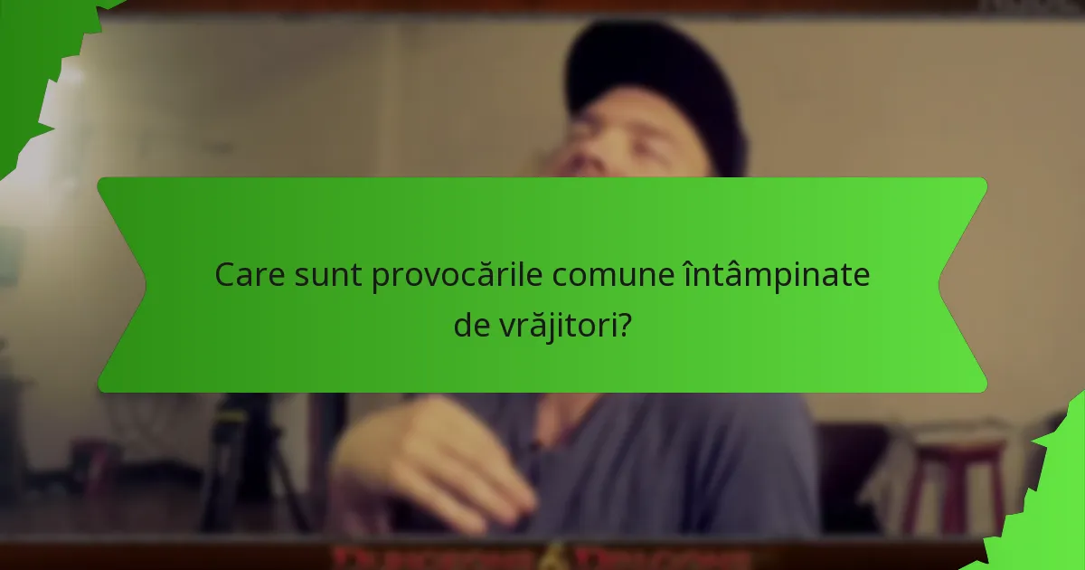Care sunt provocările comune întâmpinate de vrăjitori?
