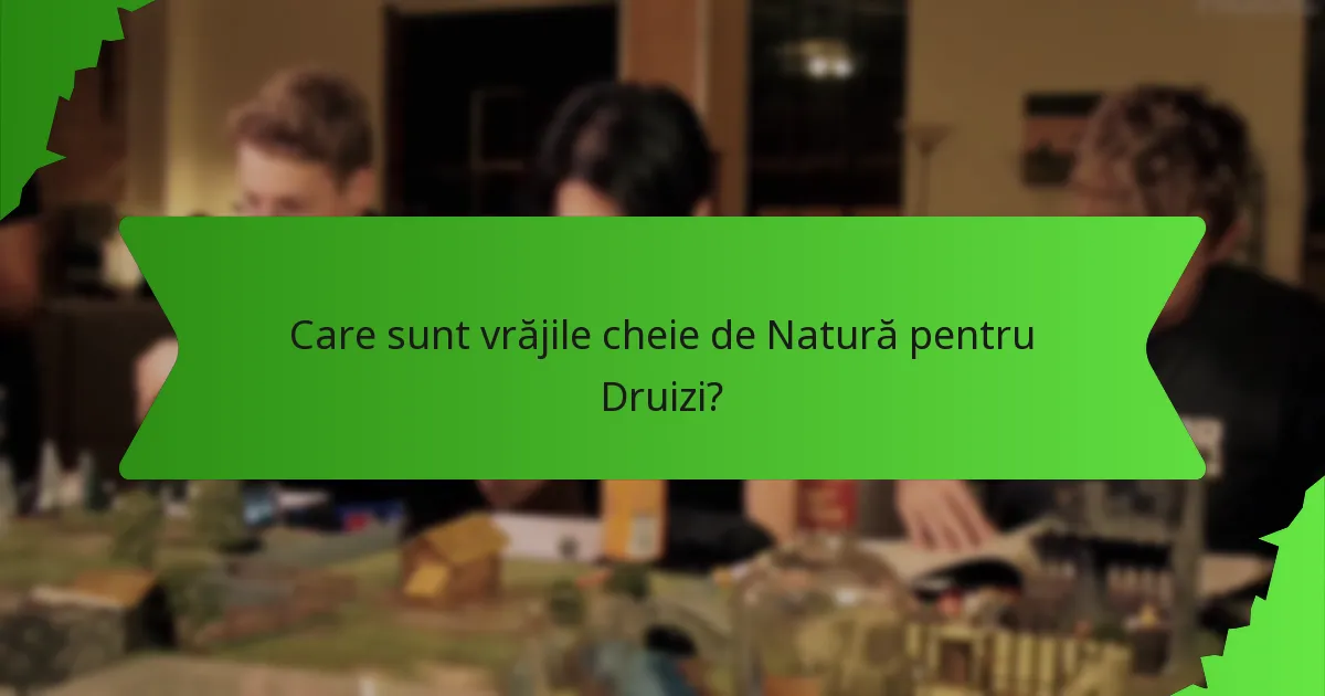 Care sunt vrăjile cheie de Natură pentru Druizi?