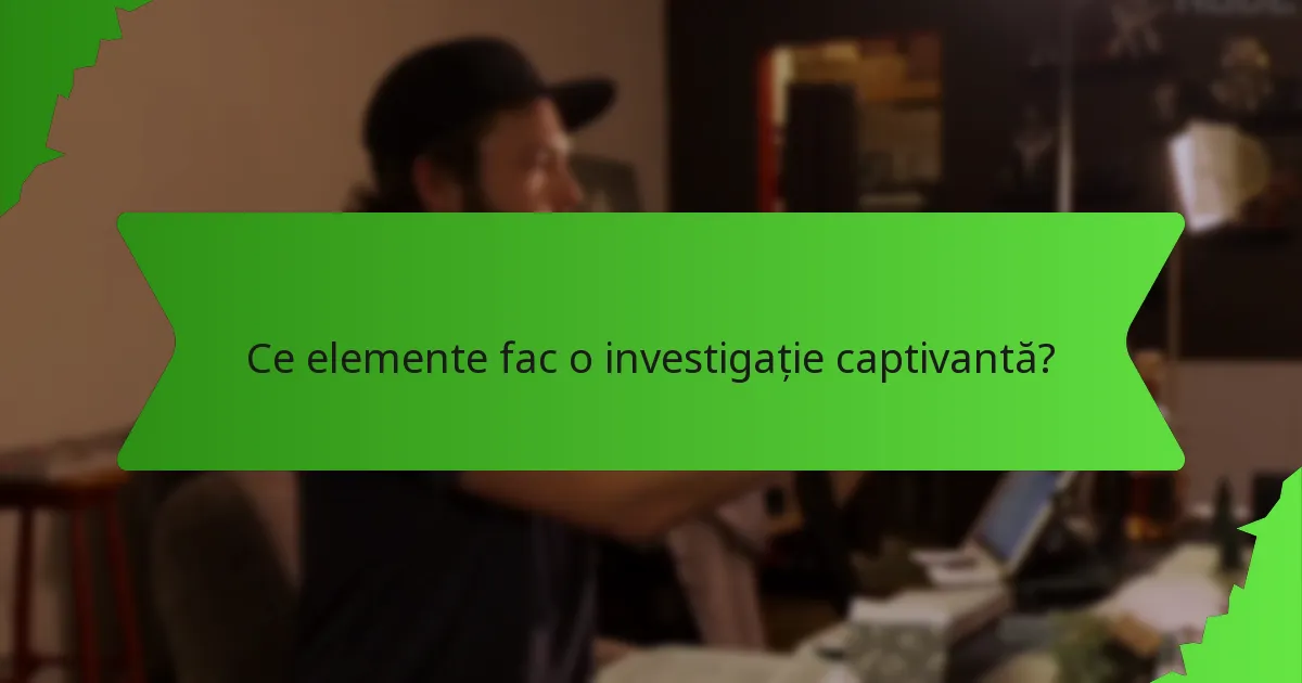 Ce elemente fac o investigație captivantă?