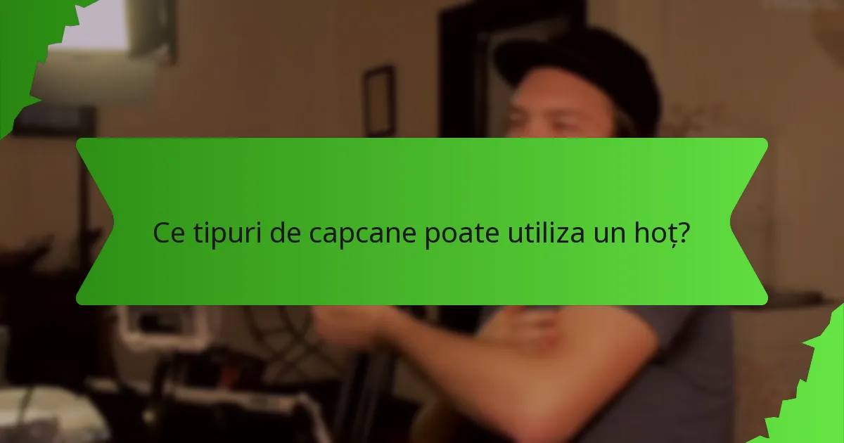 Ce tipuri de capcane poate utiliza un hoț?