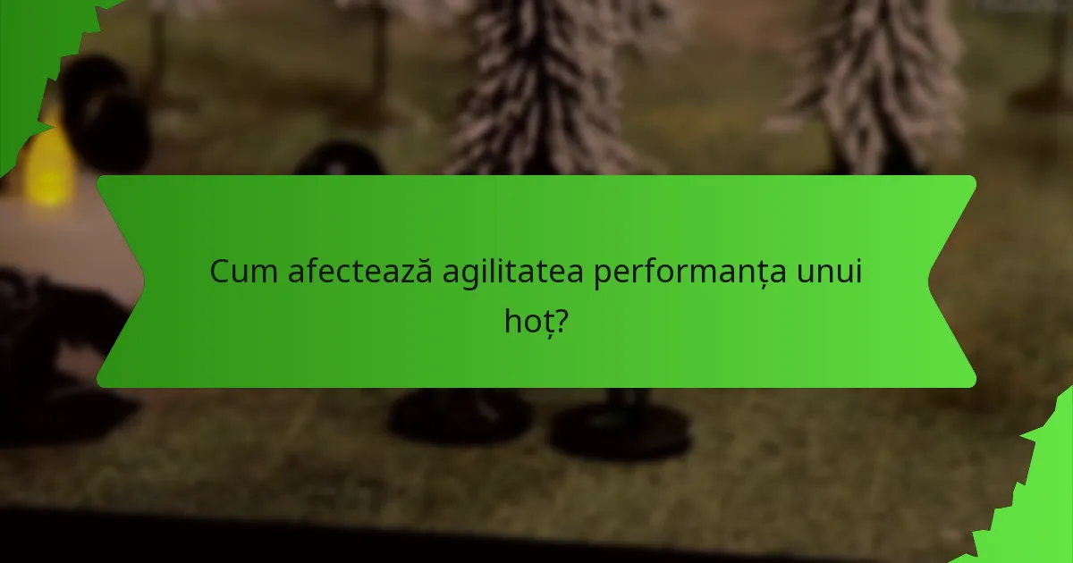 Cum afectează agilitatea performanța unui hoț?