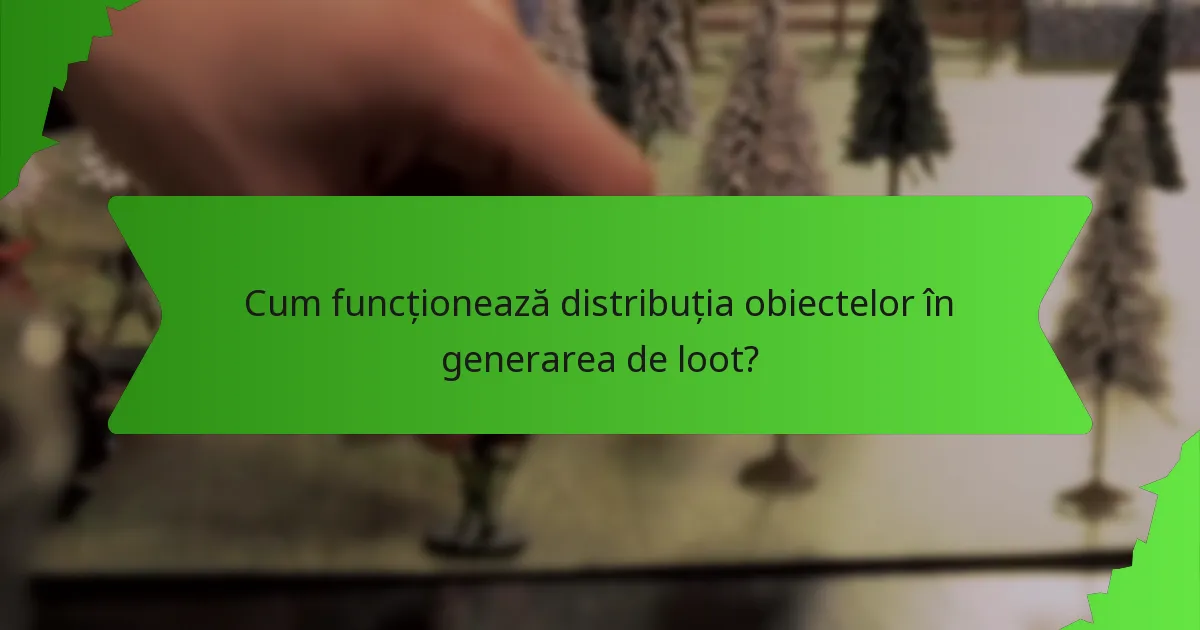 Cum funcționează distribuția obiectelor în generarea de loot?