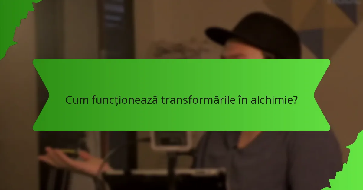 Cum funcționează transformările în alchimie?