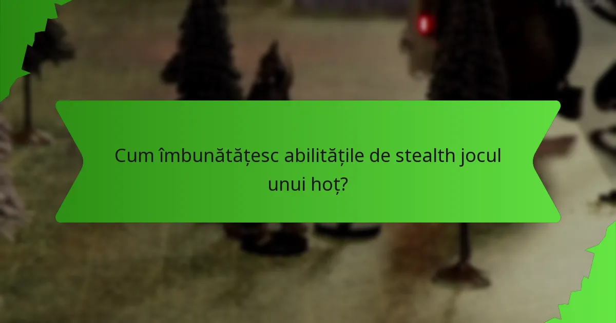 Cum îmbunătățesc abilitățile de stealth jocul unui hoț?