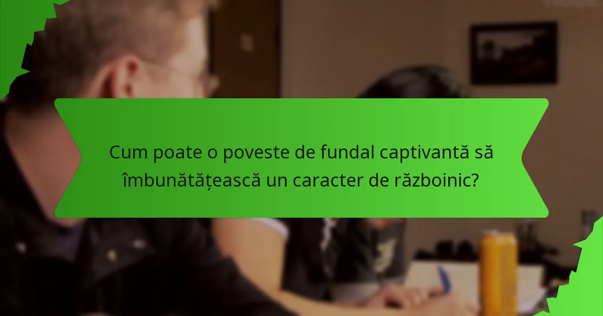 Cum poate o poveste de fundal captivantă să îmbunătățească un caracter de războinic?