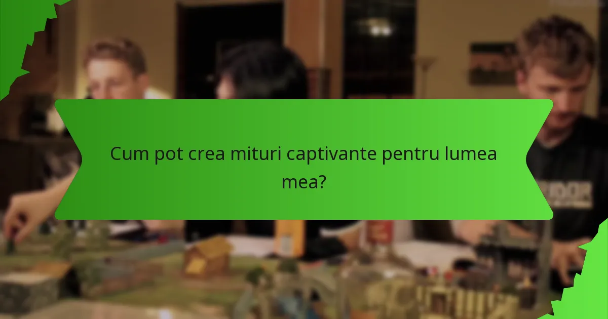 Cum pot crea mituri captivante pentru lumea mea?