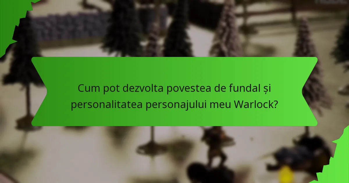 Cum pot dezvolta povestea de fundal și personalitatea personajului meu Warlock?