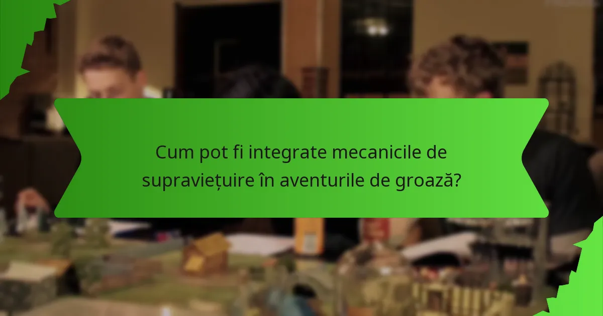 Cum pot fi integrate mecanicile de supraviețuire în aventurile de groază?