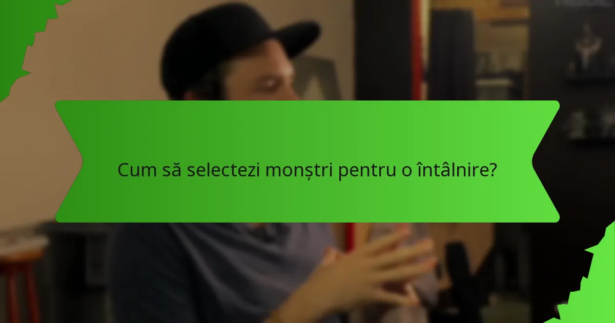 Cum să selectezi monștri pentru o întâlnire?