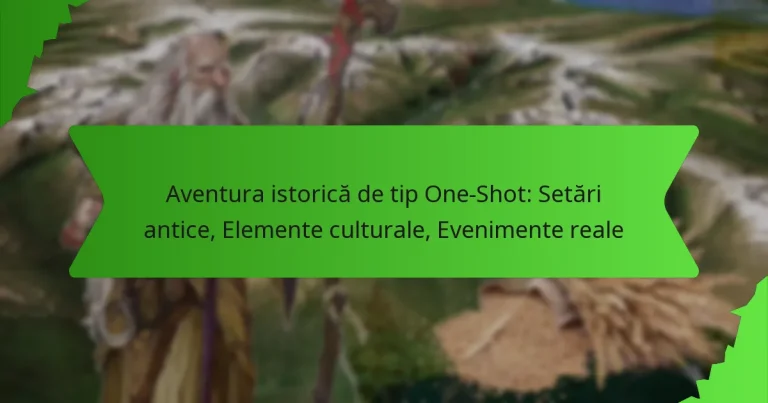 Aventura istorică de tip One-Shot: Setări antice, Elemente culturale, Evenimente reale