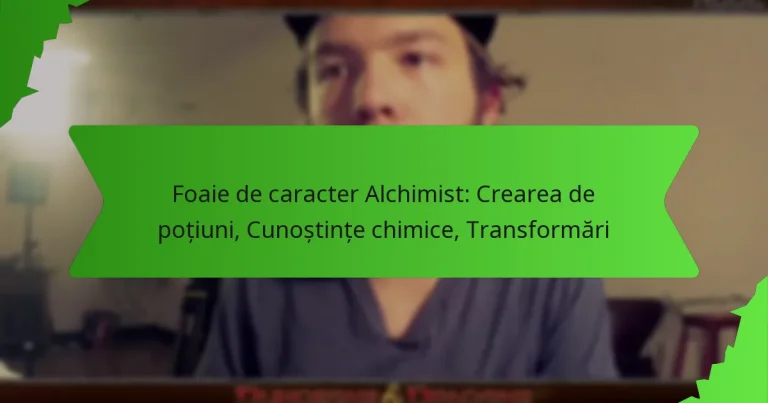 Foaie de caracter Alchimist: Crearea de poțiuni, Cunoștințe chimice, Transformări