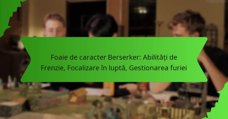 Foaie de caracter Berserker: Abilități de Frenzie, Focalizare în luptă, Gestionarea furiei