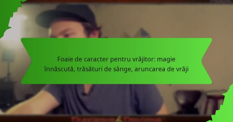 Foaie de caracter pentru vrăjitor: magie înnăscută, trăsături de sânge, aruncarea de vrăji
