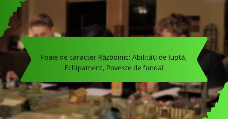 Foaie de caracter Războinic: Abilități de luptă, Echipament, Poveste de fundal