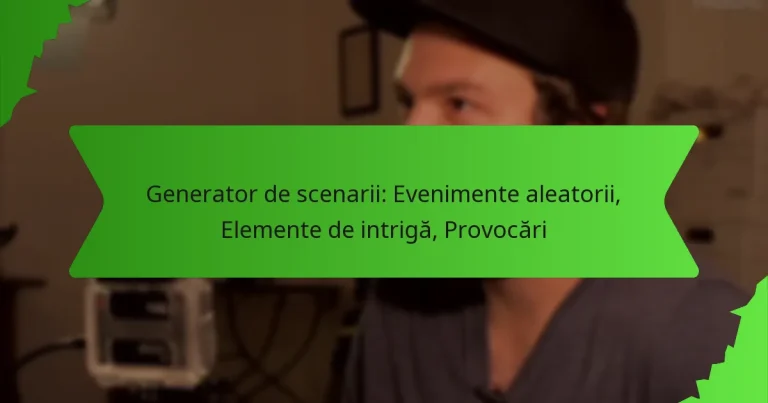 Generator de scenarii: Evenimente aleatorii, Elemente de intrigă, Provocări